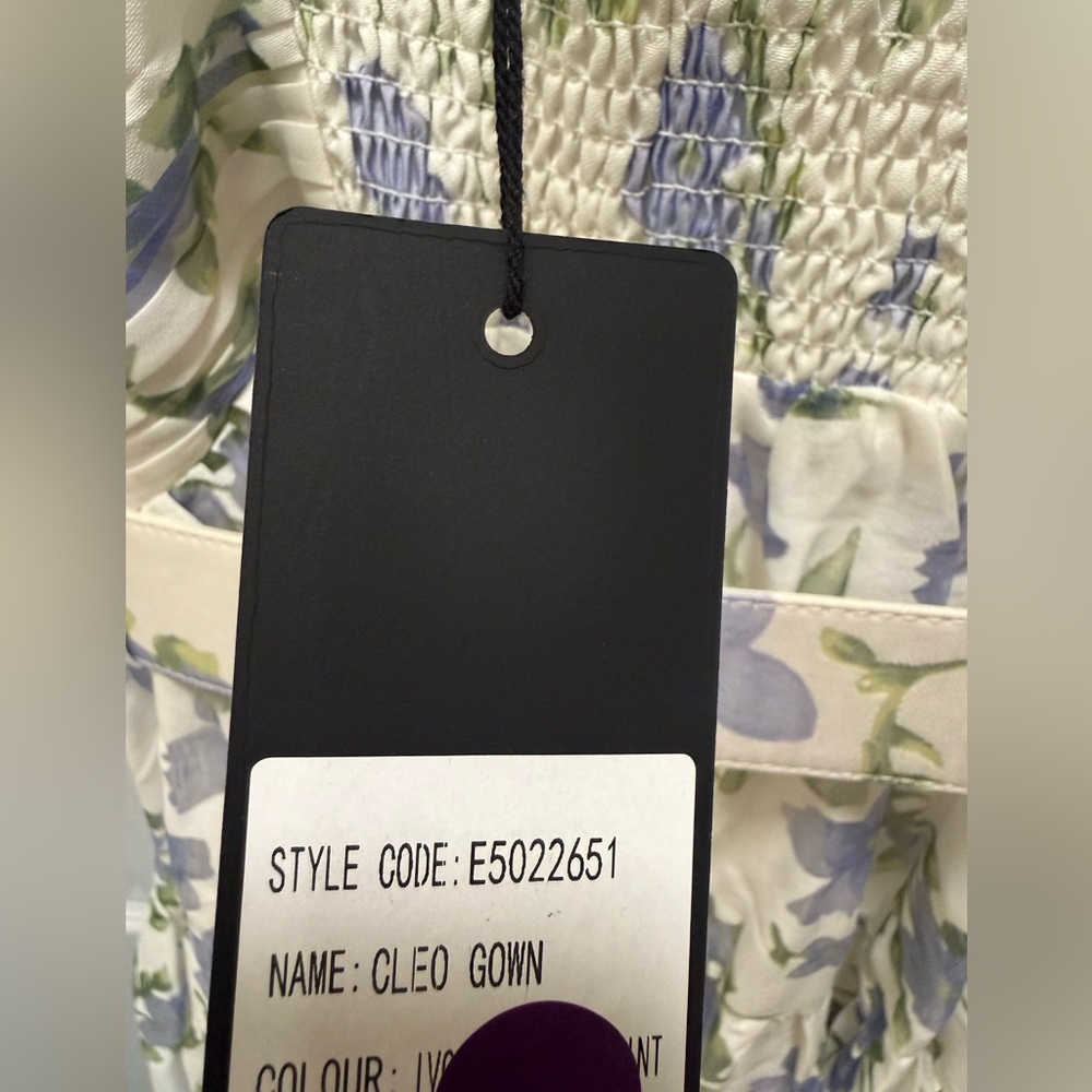 Elliatt Cleo A-line Gown in White & Blue Floral Size S NWT - Picture 9 of 9